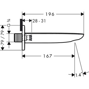 Излив для ванны Hansgrohe PuraVida белый/хром (15412400)
