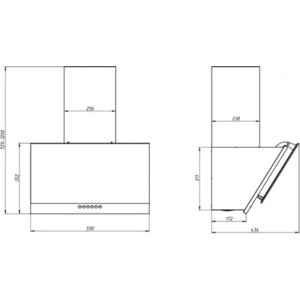 Вытяжка Elikor RX6754XB нерж/черное стекло