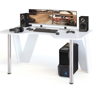 Стол компьютерный СОКОЛ КСТ-116 белый