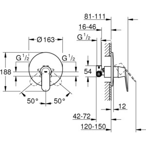 Смеситель для душа Grohe Eurosmart Cosmopolitan с механизмом (32880000)