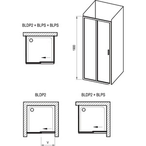 Душевая дверь Ravak Blix BLDP2 100 матовая Грапе, белый (0PVD0100ZG)
