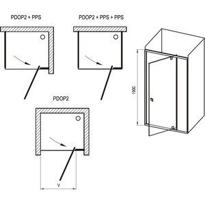 Душевая дверь Ravak Pivot PDOP2 110 прозрачная, хром (03GD0C00Z1)