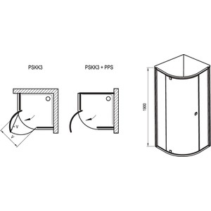 Душевой уголок Ravak Pivot PSKK3 100x100 прозрачный, хром (376AAC00Z1)