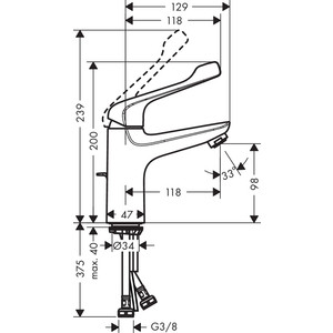 Смеситель для раковины Hansgrohe Novus с донным клапаном, хром (71921000)