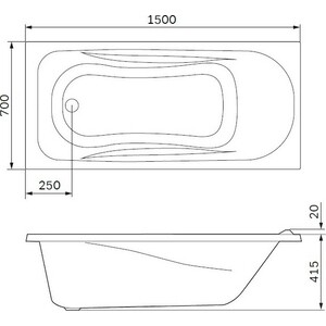 Каркас для ванны Am.Pm Sense 150х70 с монтажным набором (W76A-150-070W-R)