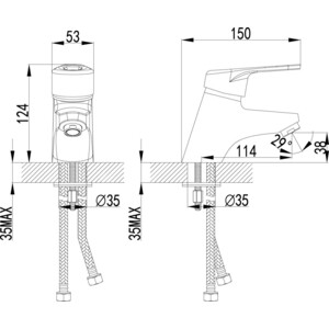 Смеситель для раковины Lemark Luna (LM4106C)