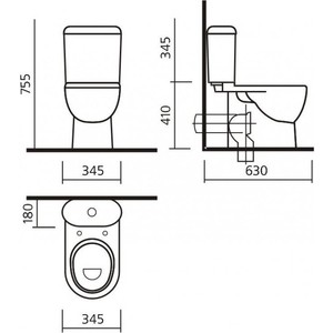 Унитаз-компакт Sanita luxe Art Comfort SL DM с сиденьем микролифт, Clip UP (WC.CC/Art/2-DM/WHT.G/S1)