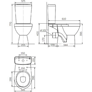 Унитаз-компакт Rosa Рио с сиденьем (4640021060988)