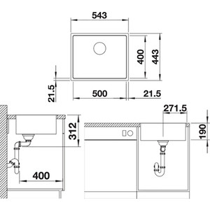 Кухонная мойка Blanco SubLine 500-IF SteelFrame белый (524110)