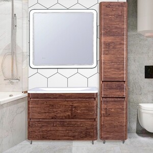 Тумба под раковину Style line Атлантика Люкс 100 напольная, старое дерево (ЛС-00000614)