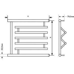 Полотенцесушитель водяной ZOX Фокстрот ПМ3 50х60 с полкой (4640030860722)