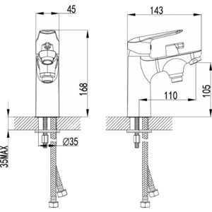Смеситель на борт ванны IDDIS Torr на 1 отверстие (TORSB10i07)