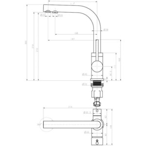 Смеситель для кухни Paulmark Essen под фильтр, белый матовый/бронза (Es213011-431Br)