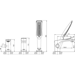 Смеситель на борт ванны Lemark Allegro (LM5945CW)