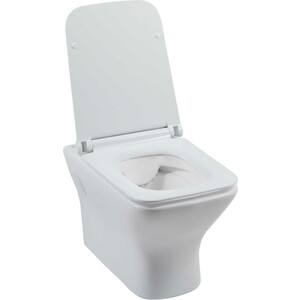 Унитаз подвесной безободковый Aquanet Cube-W CL-12248D с тонким сиденьем микролифт (210761)