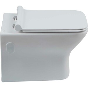 Унитаз подвесной безободковый Aquanet Cube-W CL-12248D с тонким сиденьем микролифт (210761)