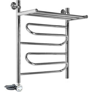 Полотенцесушитель электрический Ника Curve ЛЗ ВП 60/60 с полкой, ТЭН слева