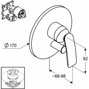 Смеситель для ванны Kludi Balance встраиваемый (526500575)