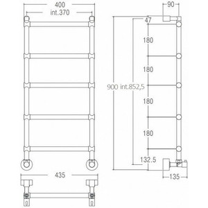 Полотенцесушитель водяной Margaroli Sole 370-442-5 хром (MA0442NN0504CR)