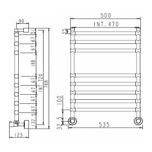 Полотенцесушитель водяной Margaroli Sole 464-8 хром (MA0464NN0803CR)