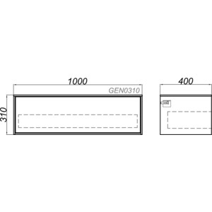 Тумба Aqwella Genesis 100x40 белая (GEN0310W)