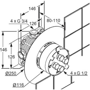 Механизм для смесителя Kludi FlexxBoxx встраиваемая часть (88011)