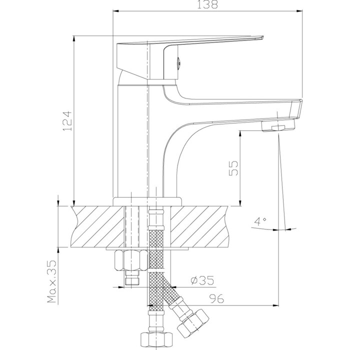 Смеситель для раковины Rossinka Silvermix с гигиенической лейкой, хром ...