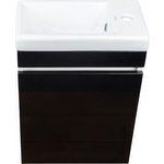 Тумба с раковиной Style line Compact Люкс 40 черная (СС-00000419 + S-UM-COM40/1-w)