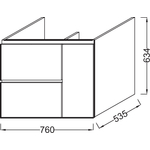 Тумба под раковину Jacob Delafon Soprano 76 черное дерево (EB1333-E15)
