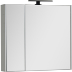 Зеркальный шкаф Aquanet Латина 80 с светильником, белый (179635, 179947)
