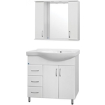 Мебель для ванной Style line Эко Стандарт №25 L ящики слева, белая