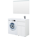 Мебель для ванной Aquanet Токио 110 напольная, правая, белая, под стиральную машину