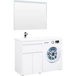 Мебель для ванной Aquanet Токио 120 напольная, левая, белая, под стиральную машину