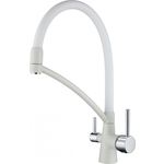 Смеситель для кухни Paulmark Sigen под фильтр, гибкий излив, белый (Si213111-331)