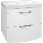 Тумба с раковиной Style line Жасмин-2 Люкс 60 белая (ЛС-00000728 + S-UM-COM60/1-w)