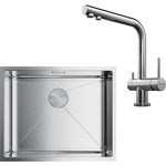 Кухонная мойка и смеситель Omoikiri Taki 54-U/IF IN Nagano нержавеющая сталь (4973046, 4994011)