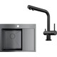 Кухонная мойка и смеситель Omoikiri Akisame 65 GM-L Nagano вороненая сталь (4973097, 4994179)