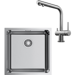 Кухонная мойка и смеситель Omoikiri Tadzava 44-U/I Quadro IN Nagano нержавеющая сталь (4993509, 4994011)