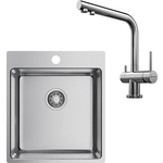 Кухонная мойка и смеситель Omoikiri Amadare 45 IN Nagano нержавеющая сталь (4993802, 4994011)