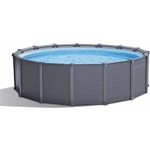 Каркасный бассейн Intex 26384 Graphite Gray Panel 478х124см, 16805л, песч.фил.-нас. 4500л\ч, лестн, тент, подст