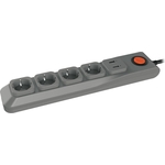 Cетевой фильтр Uniel S-GSL5-3U Grey (3 м, 4 розетки + 2 USB, серый)