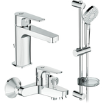 Комплект смесителей Ideal Standard Esla 3 в 1 для раковины и ванны с душем (BC264AA)