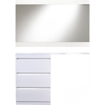 Мебель для ванной Style line Даллас Люкс 58 (120L) три ящика, под стиральную машину, белая