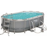 Каркасный бассейн Bestway 56620 BW Power Steel 427х250х100см, 7250л, фил.-насос 2006л/ч, лестница, попл.-дозатор