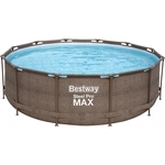 Каркасный бассейн Bestway 56709 BW Steel Pro Max 366х100см "Ротанг" 9150л, фил.-насос 2006л/ч, лестница