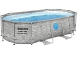 Каркасный бассейн Bestway 56714 BW Power Steel 427х250х100см, "Камень", 7250л, фил.-нас. 2006л/ч, лестн, тент, попл-доз