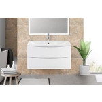 Тумба с раковиной BelBagno Acqua 100 bianco lucido (ACQUA-1000-2C-SO-BL, BB1000/455-LV-MR-ALR)