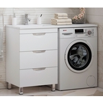 Тумба с раковиной Corozo Алиот 120 левая, напольная, под стиральную машину, белая (SD-00000597, 2000949237411)