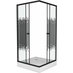 Душевой уголок Niagara Eco 80x80 прозрачный с рисунком, черный (NG-008-14Q BLACK)
