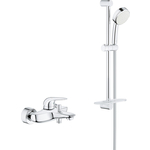 Смеситель для ванны Grohe Eurostyle с душевым гарнитуром, хром (23726003, 26083002)